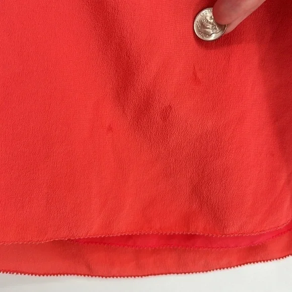 T. Babaton Aritzia 100% Silk Mini Dress With Pockets Women’s Size XS in Coral - Picture 11 of 11